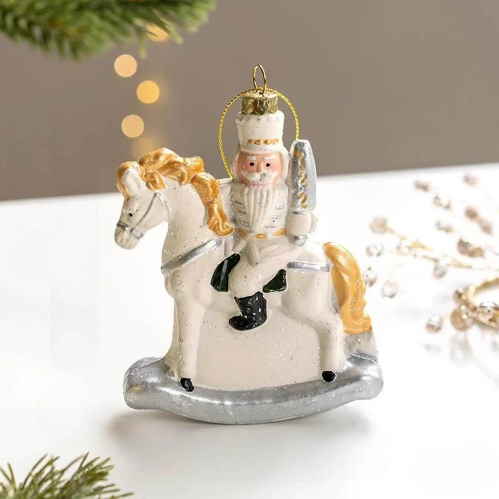 Новогодняя игрушка «Солдатик на лошади», 12х10 см, пластик - Homys